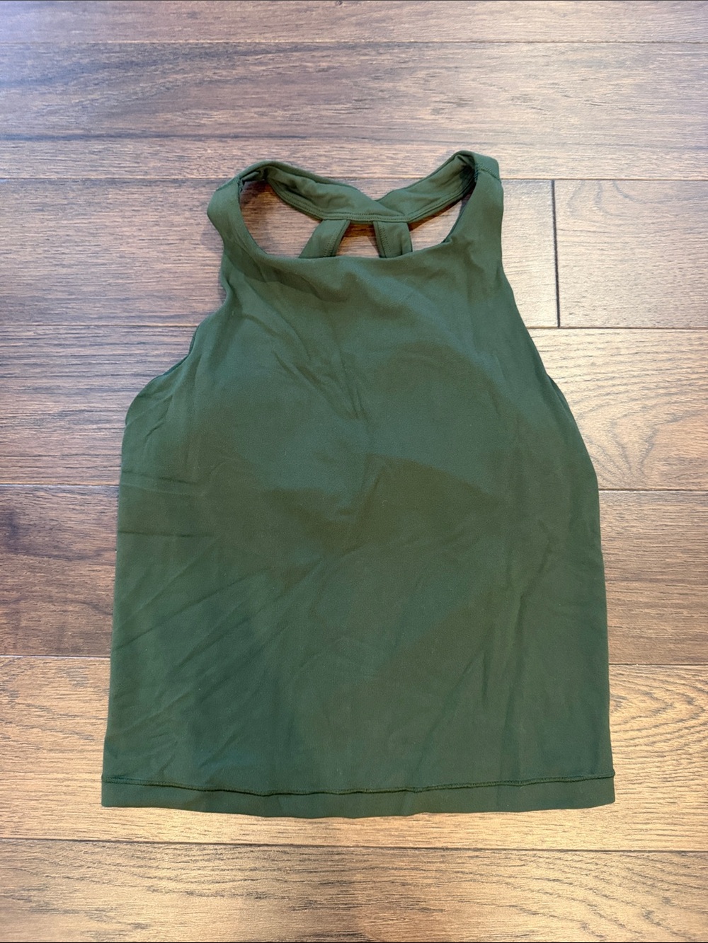 Athleta Olive Green High Neck Strappy Back Workout Tank Size Small - P24